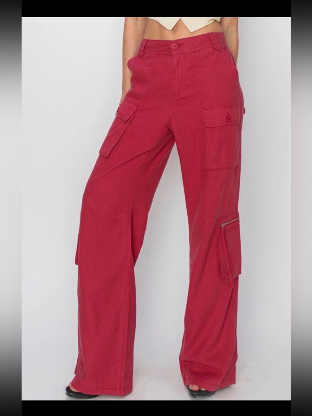 RISEN LINEN/VISCOSE BKEND CARGO PANTS BRAND NEW IN MULTIPLE SIZES